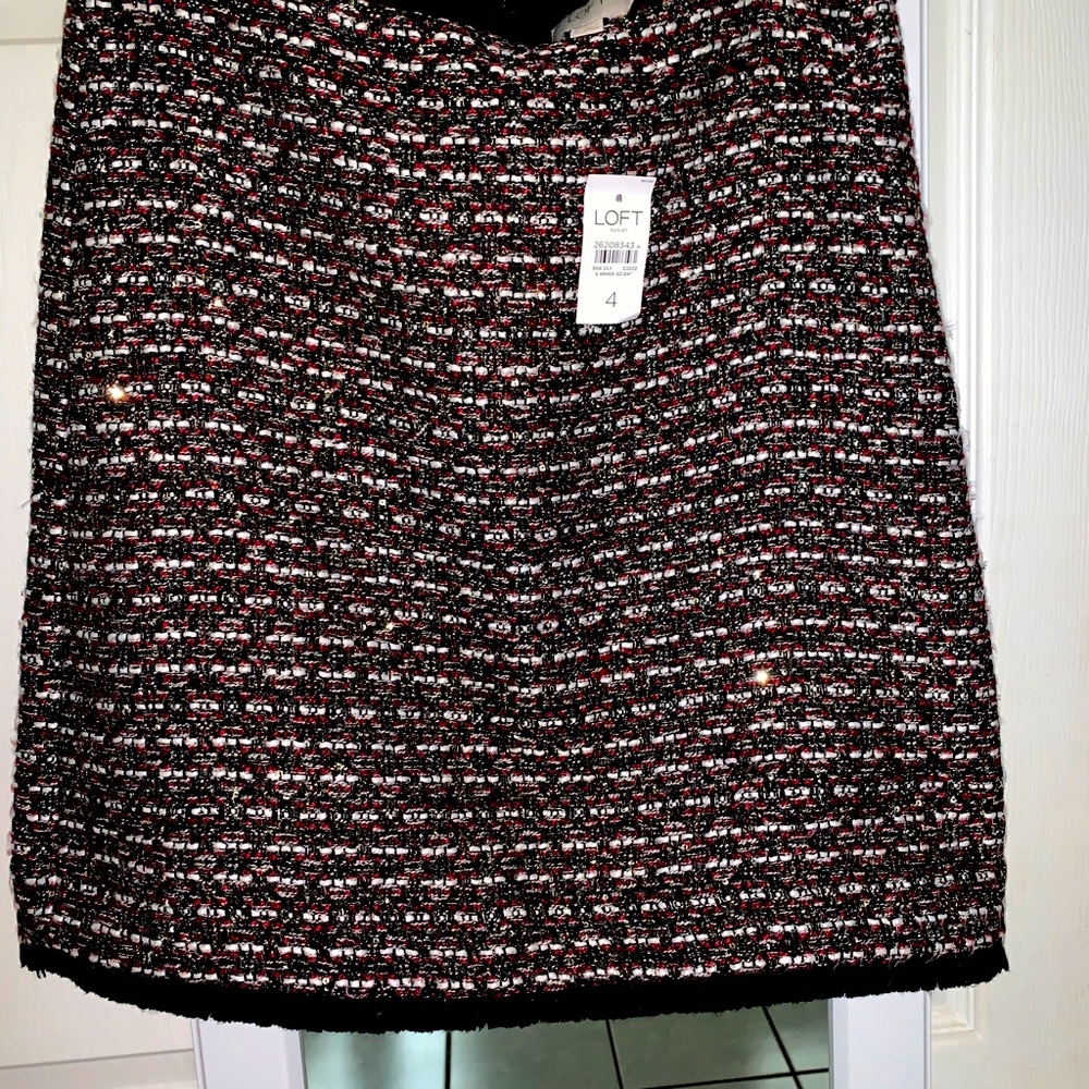 Petite Shimmer Tweed Straight Skirt